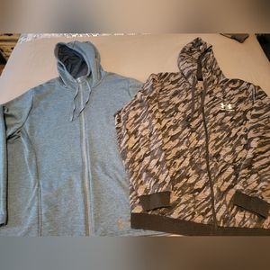 Two Under Armour zip hoodies, size XXL